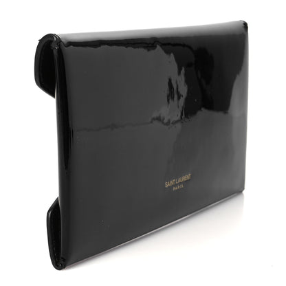 Saint Laurent Patent Paloma Envelope Clutch Black Black 3 of 8
