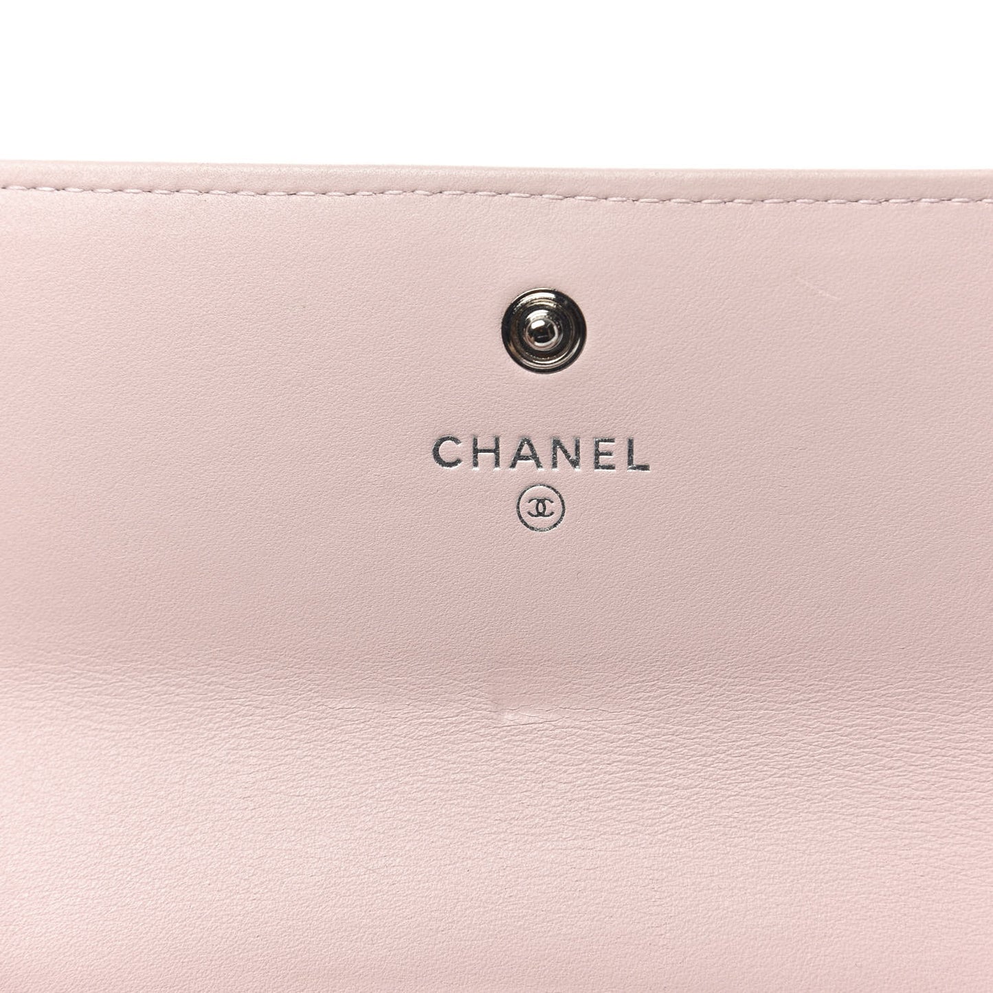 Grained Shiny Calfskin Quilted Boy Flap Wallet Light Pink