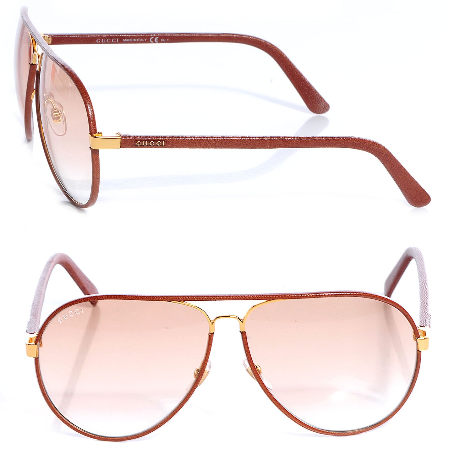 Leather Aviator Sunglasses 2887/S Brown