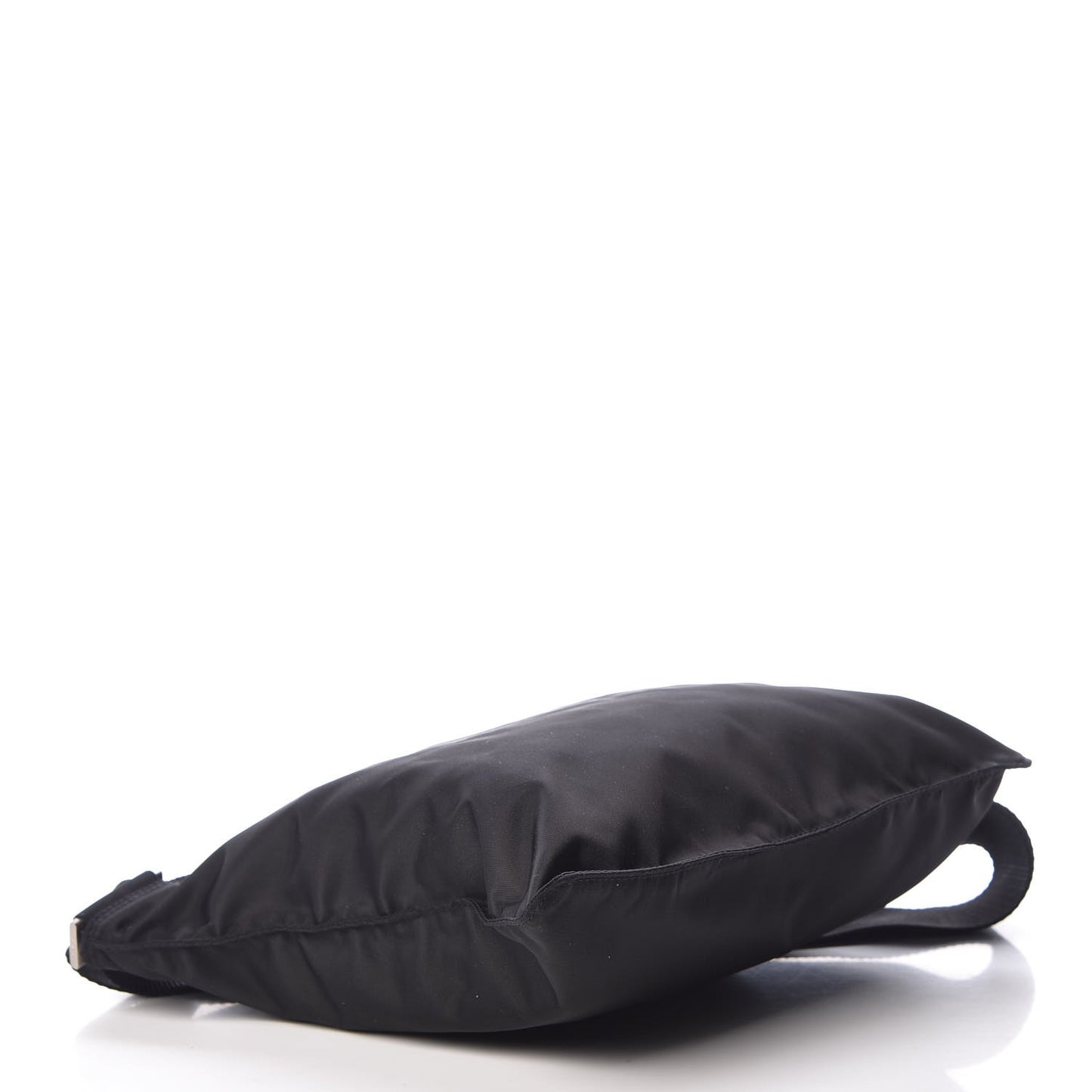 Nylon Flat Messenger Bag Black