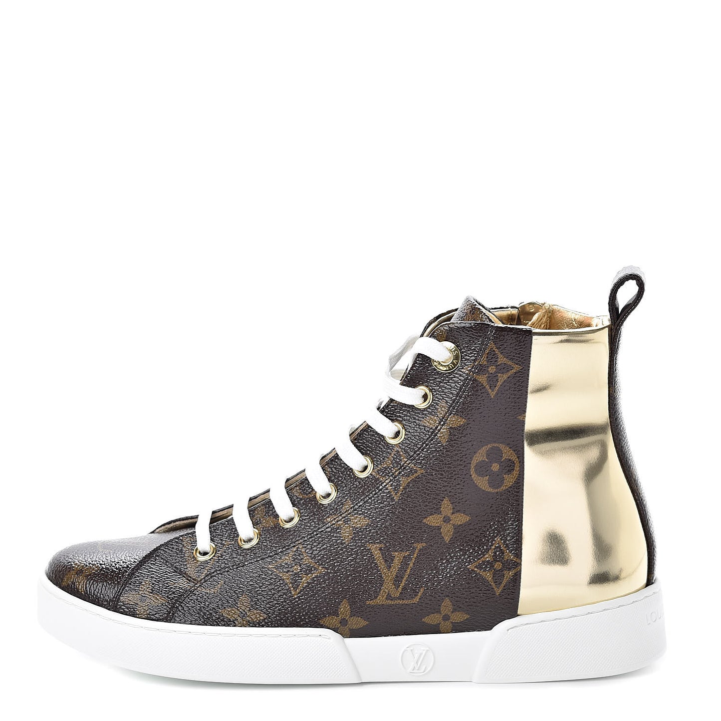 Patent Monogram Stellar Sneaker Boots 36 Gold