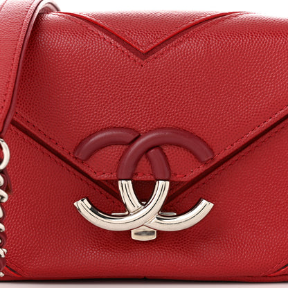 Chanel Caviar Macro Chevron Small Single Flap Red 8 of 11