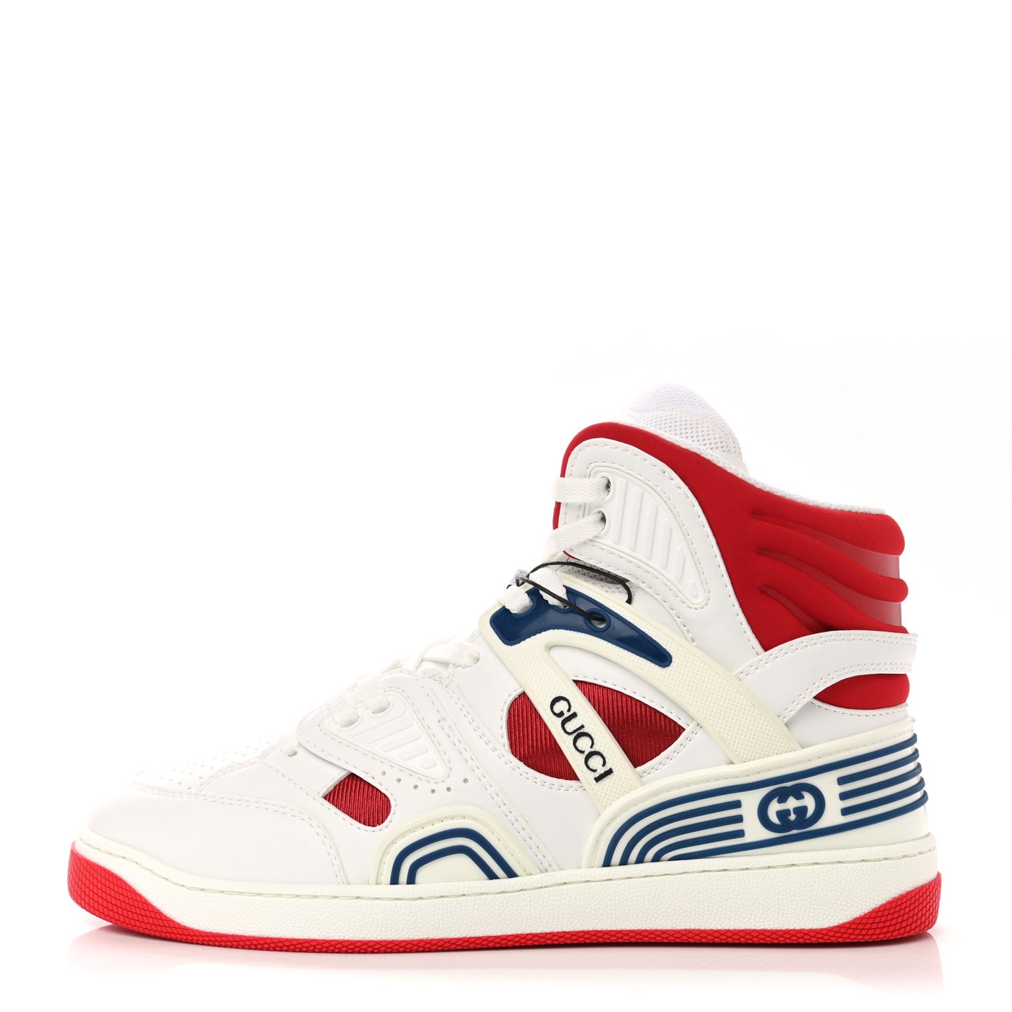 Demetra Mens Basket High Top Sneakers 6 Great White Hibiscus Red