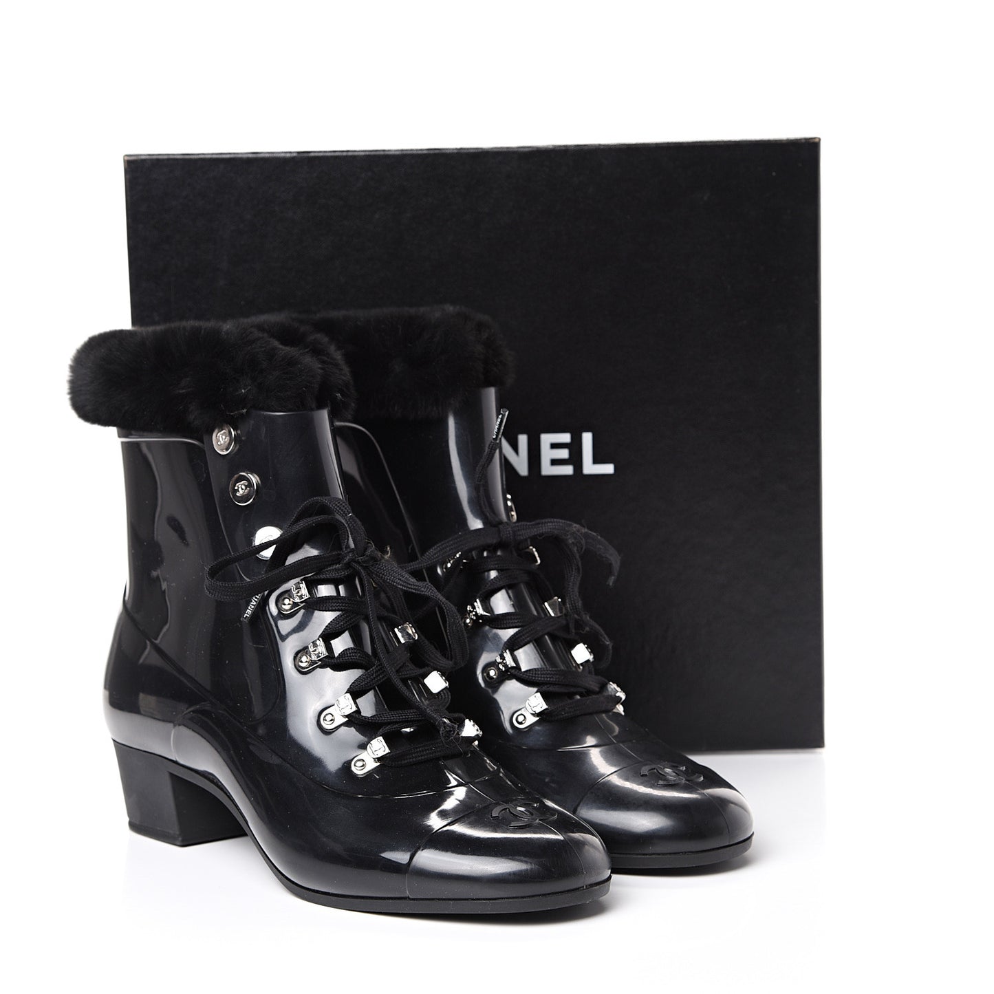 Vinyl Mink Boots Black 39 Black