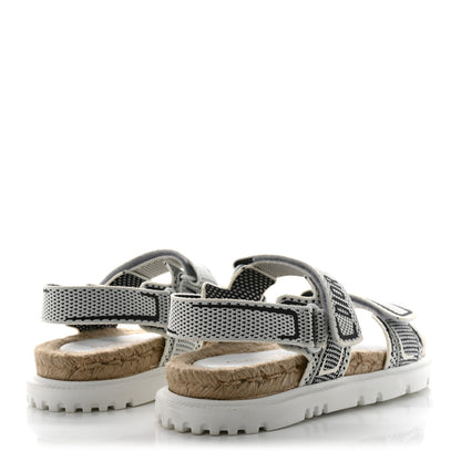 Christian Dior Technical Knit Jute Dioract 10mm Sandals 38 White Black 4 of 12