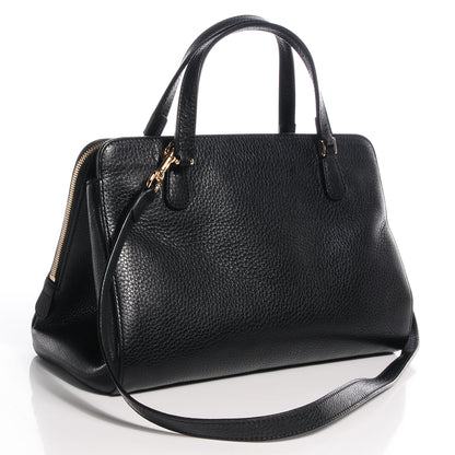 Gucci Leather Medium Label Tote Black 3 of 9