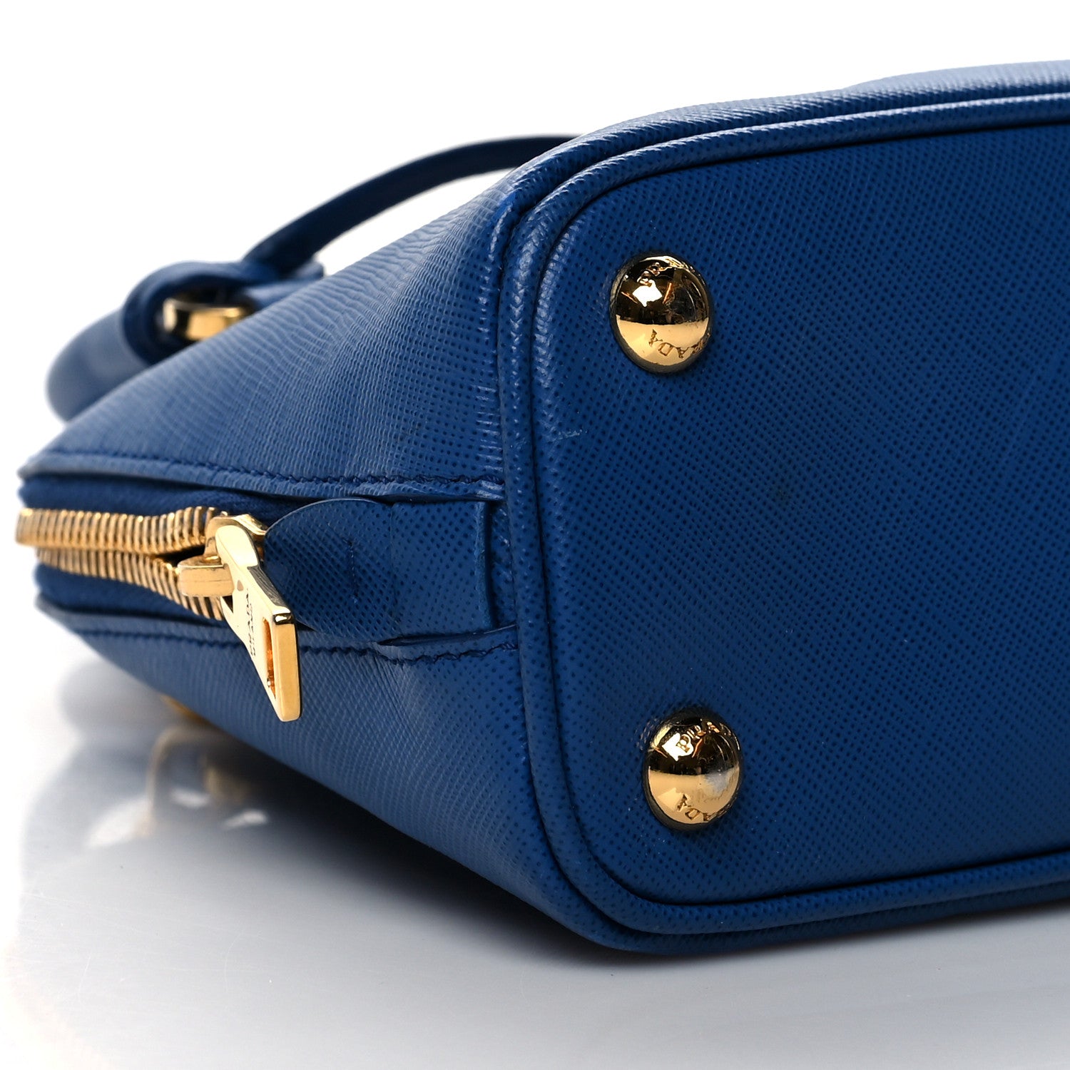 Prada Saffiano Lux Mini Promenade Tote Azzurro 8 of 9