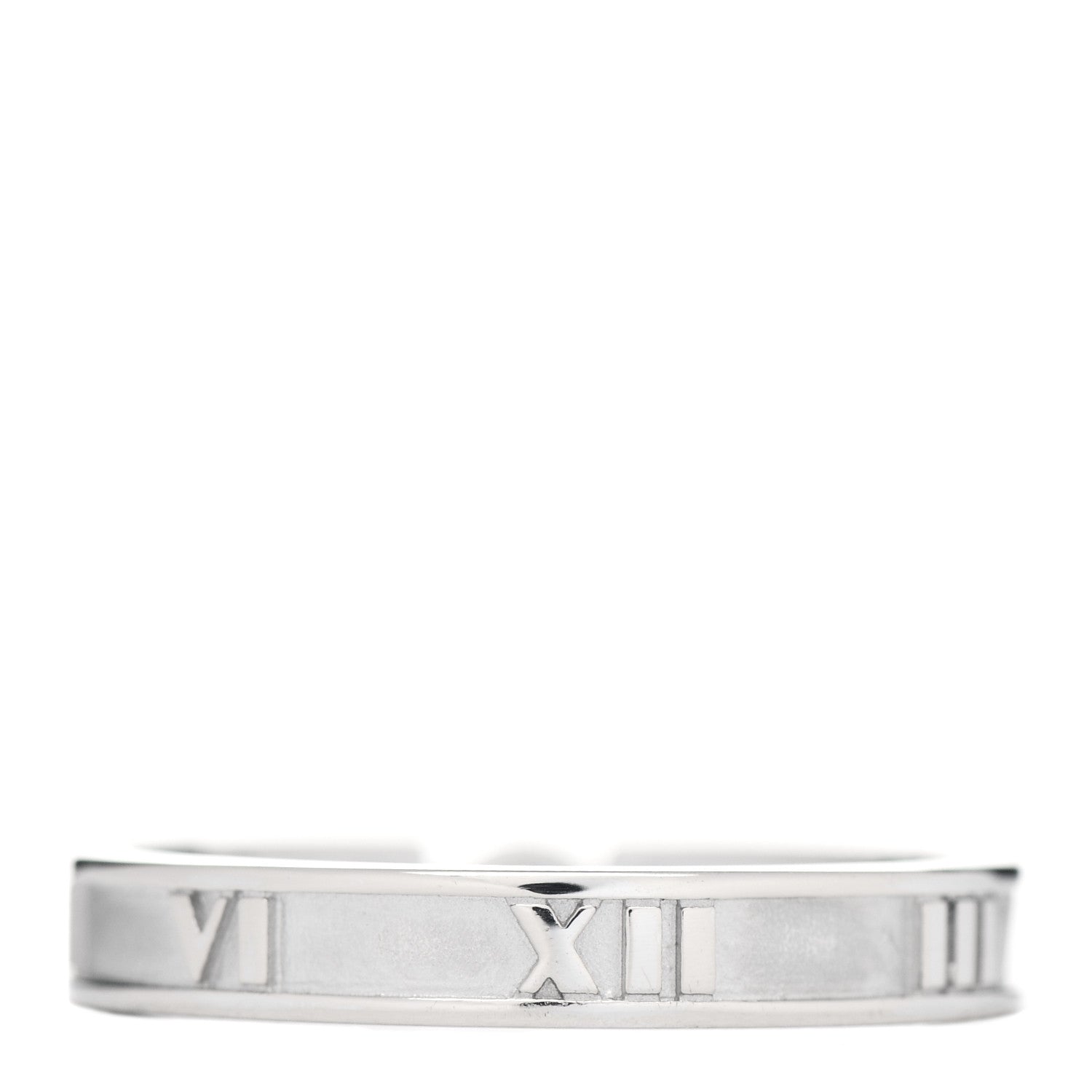 Tiffany 18K White Gold Diamond Atlas Solitaire Band Ring 56 7.5 3 of 4