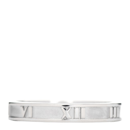 Tiffany 18K White Gold Diamond Atlas Solitaire Band Ring 56 7.5 3 of 4