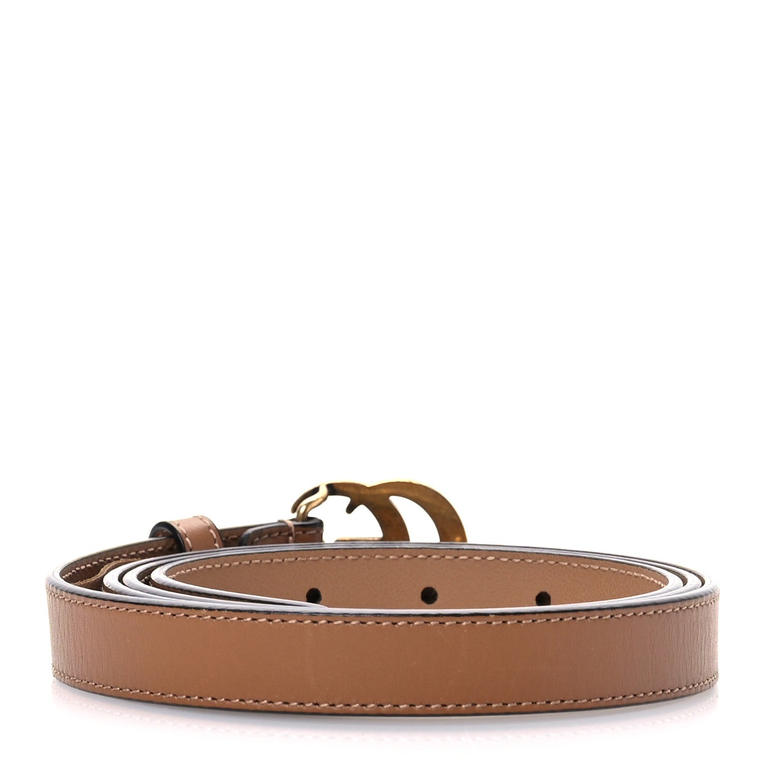 Gucci Moon Calfskin Double G 20mm Belt 110 44 Natural Tan 2 of 5