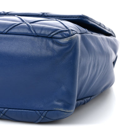Chanel Calfskin Diamond Debossed Large Cosmos Flap Blue 10 of 11