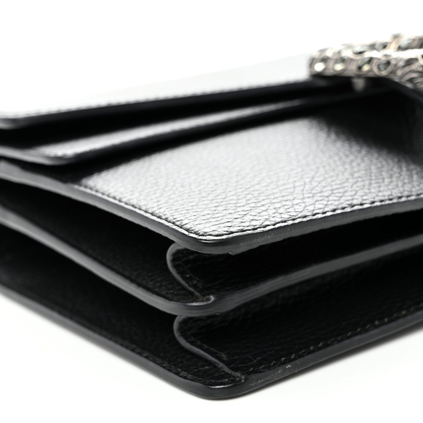 Pebbled Calfskin Small Dionysus Shoulder Bag Black