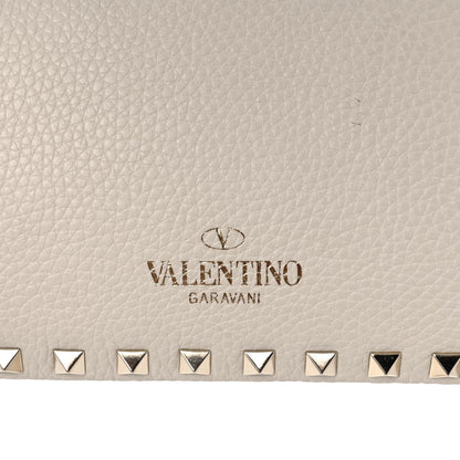 Valentino Garavani Pebbled Calfskin Mini Rockstud Flip-Lock Messenger Bag Light Ivory 7 of 13