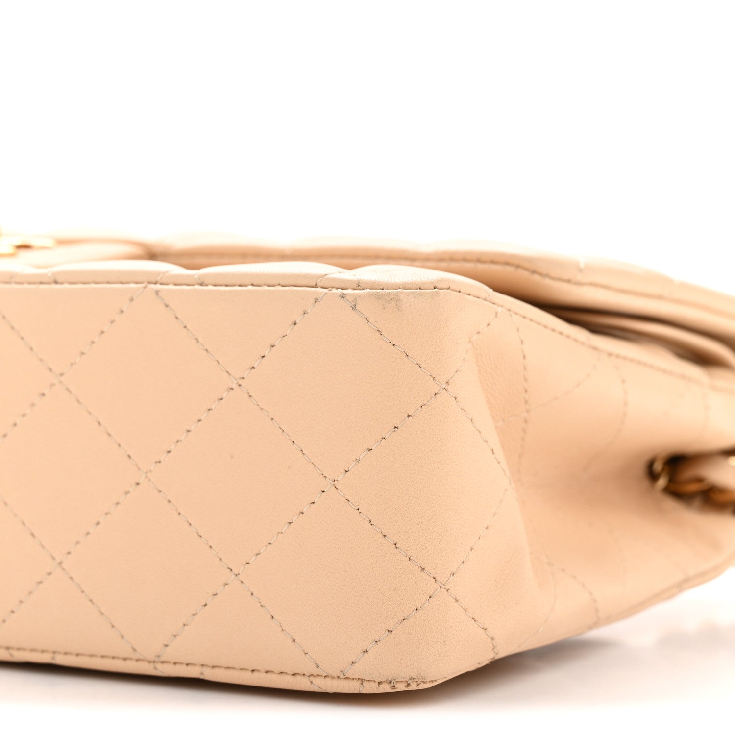Chanel Lambskin Quilted Medium Double Flap Beige 10 of 12