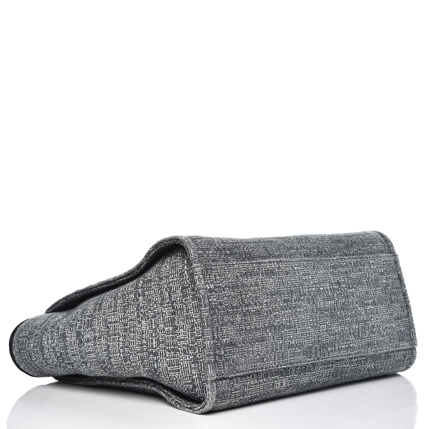 Woven Straw Raffia Large Deauville Tote Charcoal