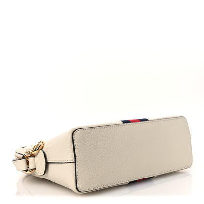 Gucci Textured Dollar Calfskin Web Small Ophidia Dome Shoulder Bag Mystic White 4 of 11