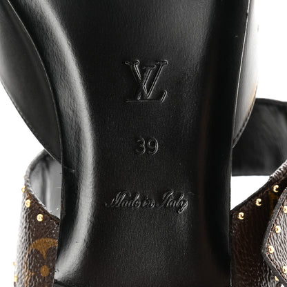 Louis Vuitton Monogram Studded Sofia Flat Mules 39 Black 6 of 9
