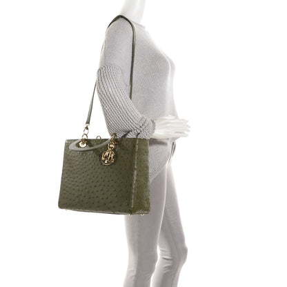 Christian Dior Ostrich Large Lady Dior Green 2 of 7