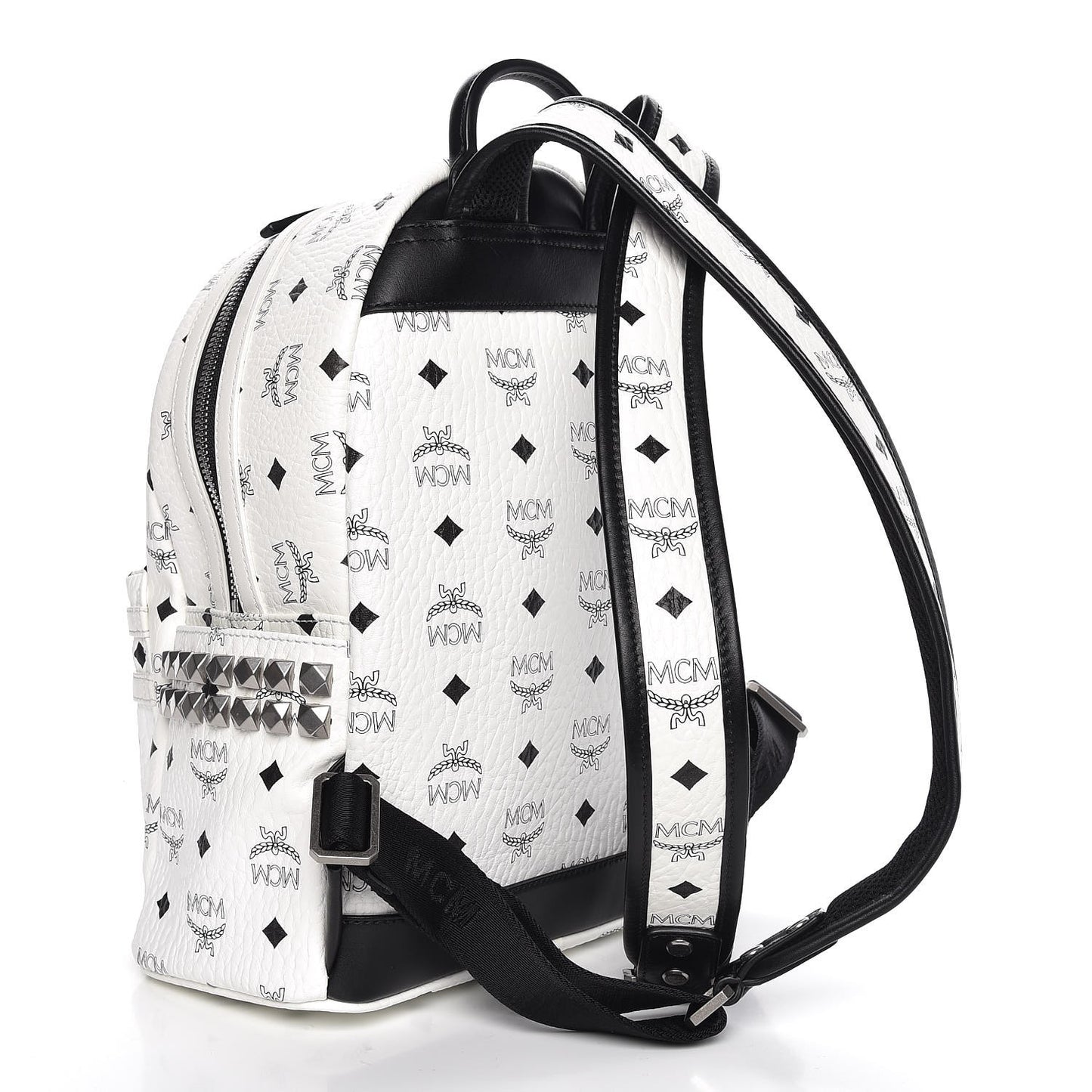 Visetos Small Side Stud Stark Backpack White