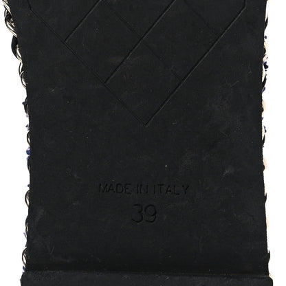 Chanel Terry CC Flat Mules 39 Navy Blue 6 of 7