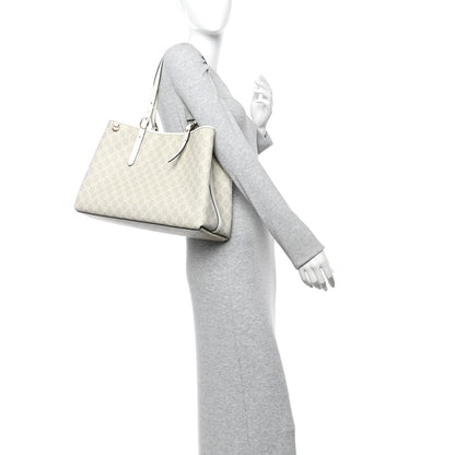 Gucci GG Supreme Monogram Emblem Large Tote Bag  Mystic White Oatmeal 2 of 11