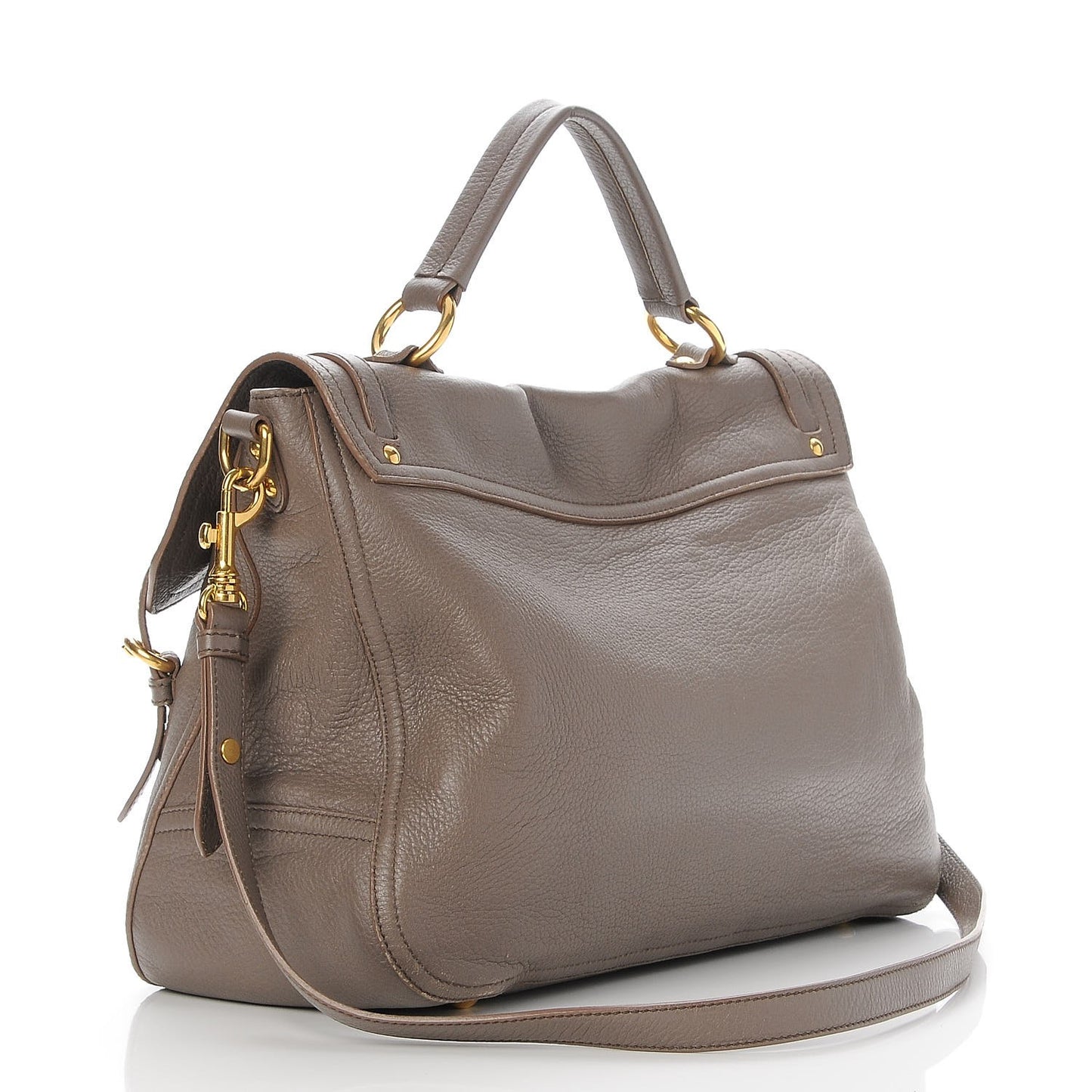 Cervo Front Buckle Satchel Taupe