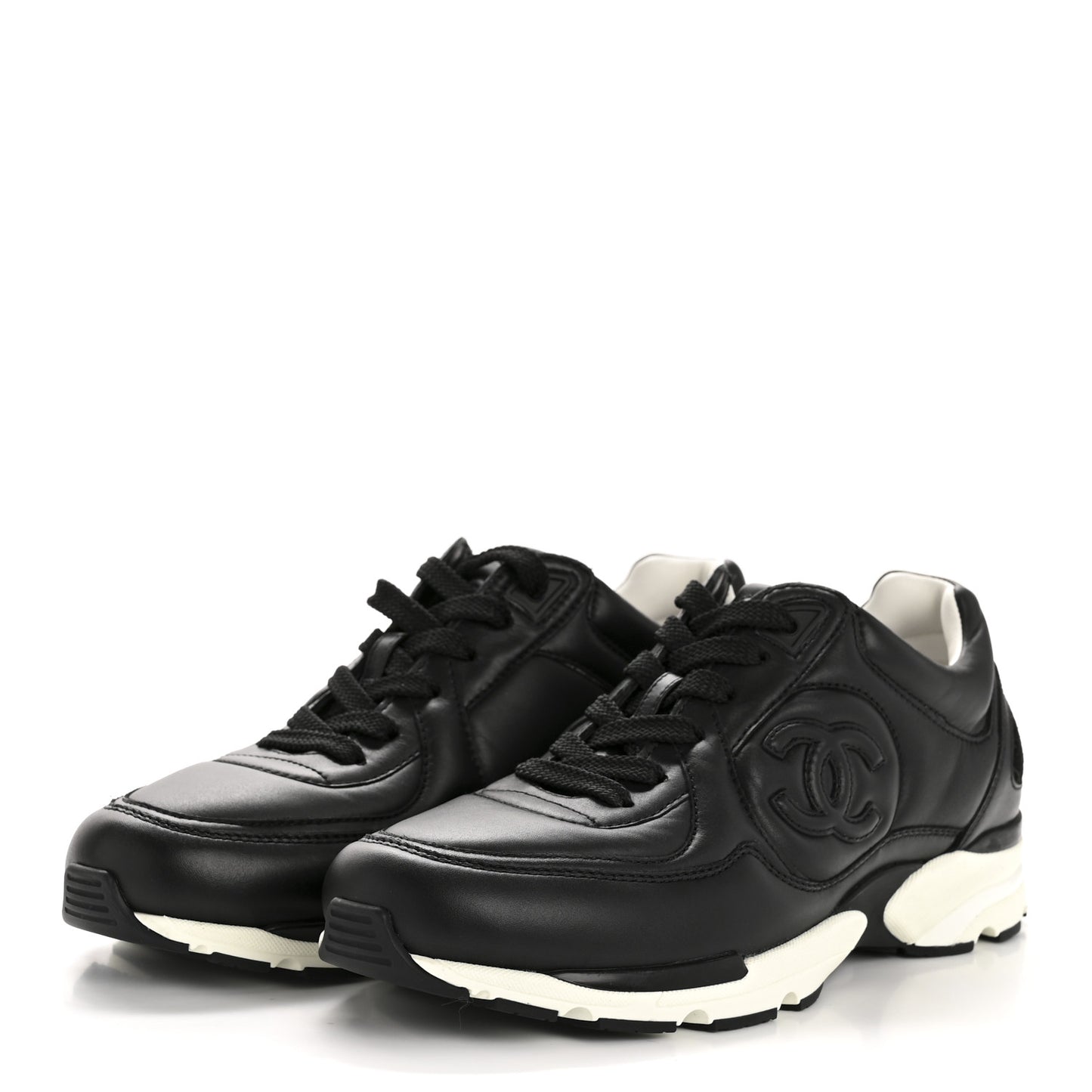 Calfskin CC Sneakers 38 Black