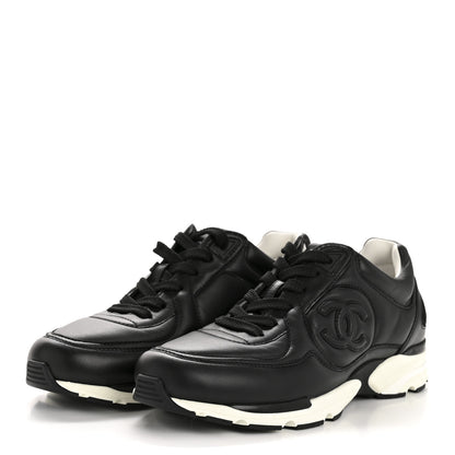 Chanel Calfskin CC Sneakers 38 Black 4 of 11