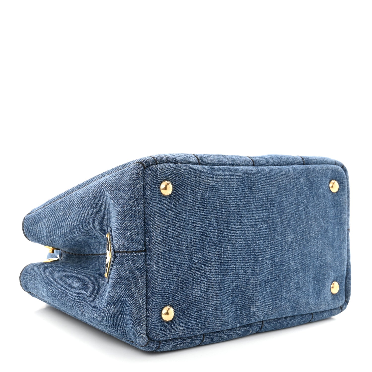 Prada Denim Small Logo Tote Bleu 4 of 10