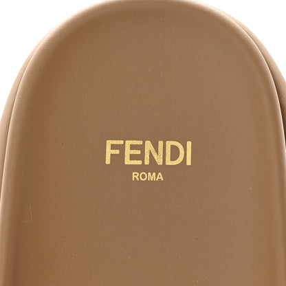 Fendi Fabric Jacquard Nappa FF Womens Fendi Feel Slide Sandals 37.5 Tobacco Black Miele Scuro 6 of 8