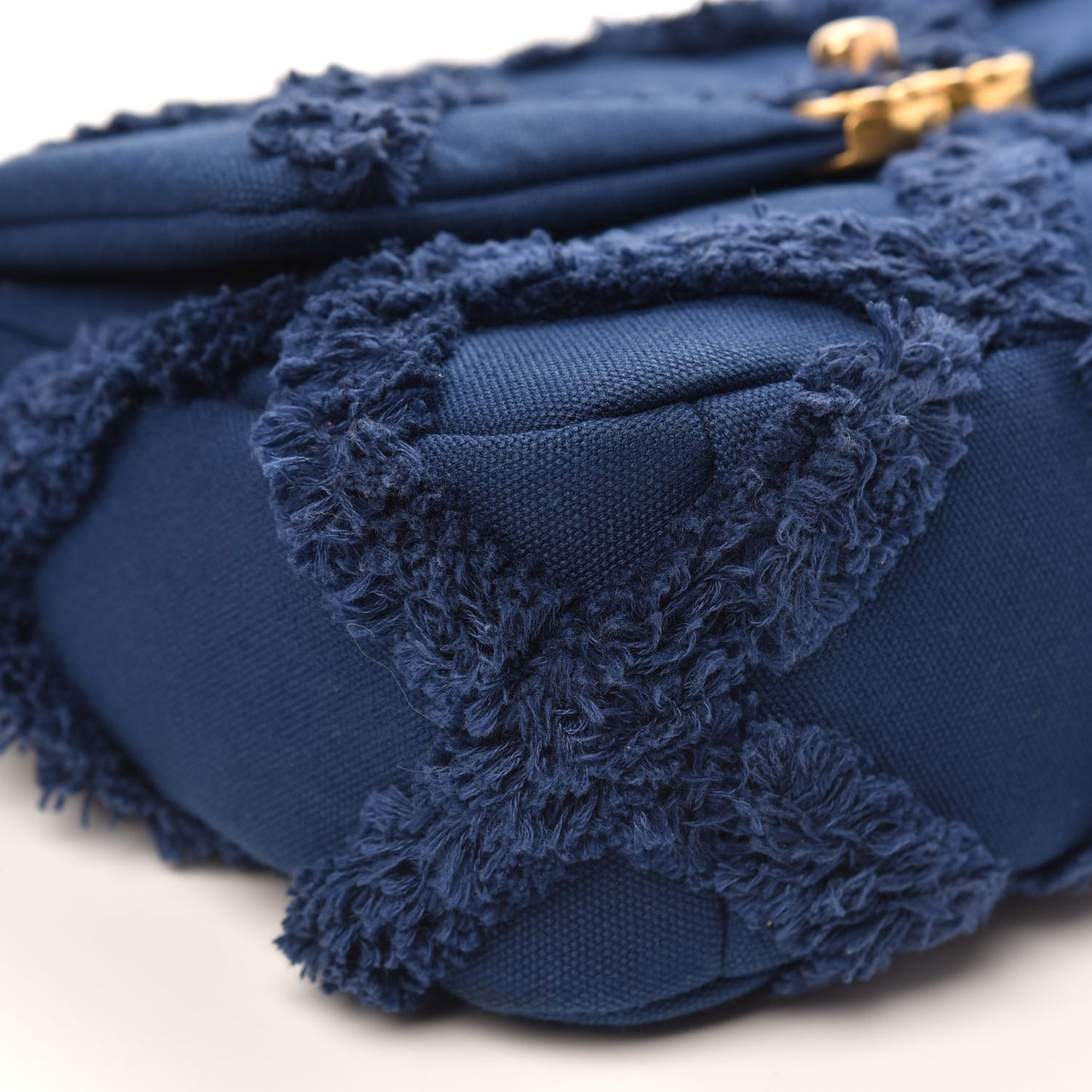 Cotton Canvas Quilted Medium Chanel 19 Flap Navy Blue