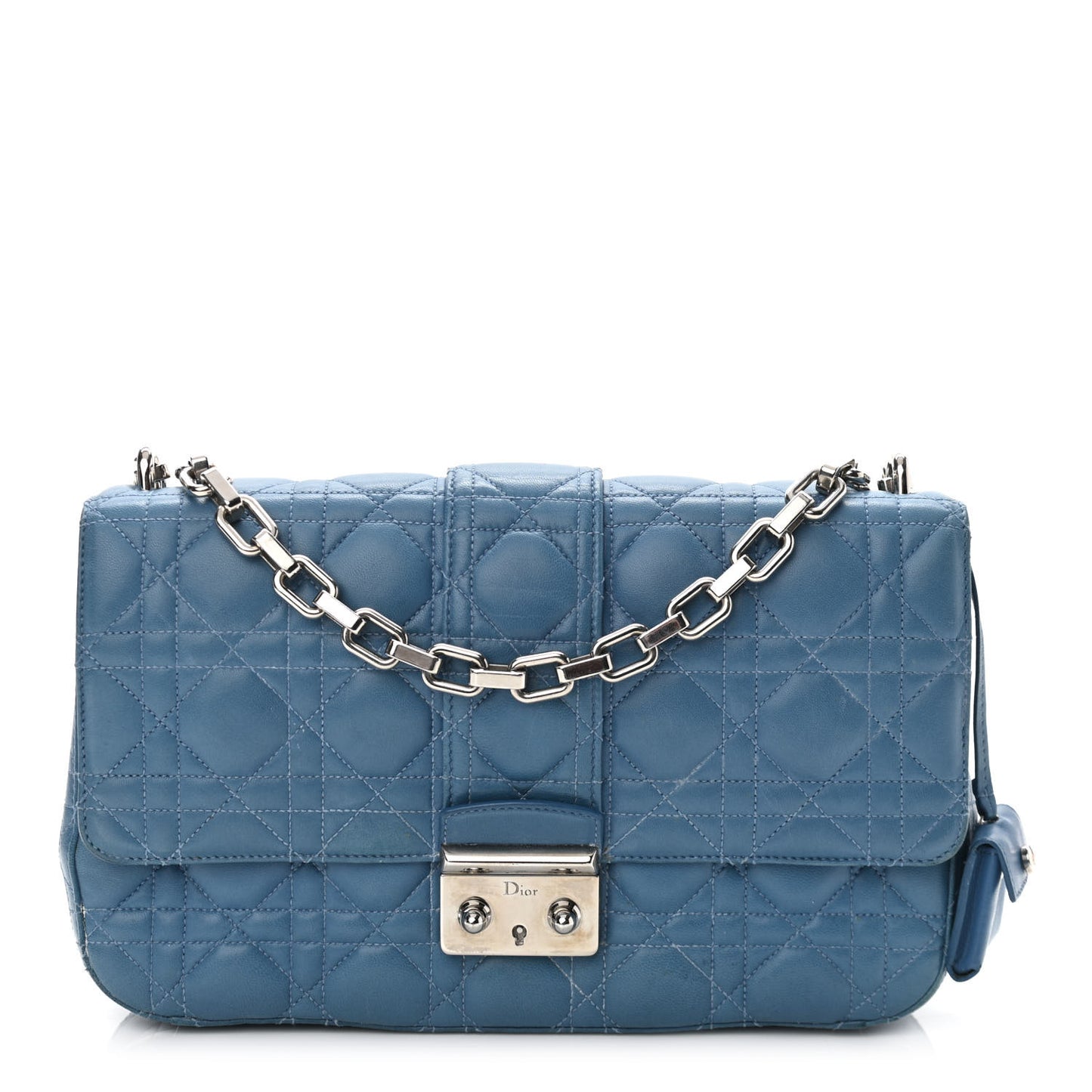 Lambskin Cannage Medium Miss Dior Flap Blue