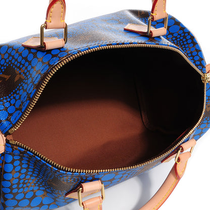 Louis Vuitton Monogram Kusama Town Speedy 30 Blue 5 of 7