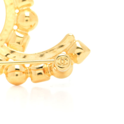 Chanel Pearl Crystal Baguette CC Brooch Gold 4 of 5