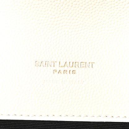 Saint Laurent Grain De Poudre Matelasse Chevron Monogram Envelope Clutch Crema Soft 6 of 10