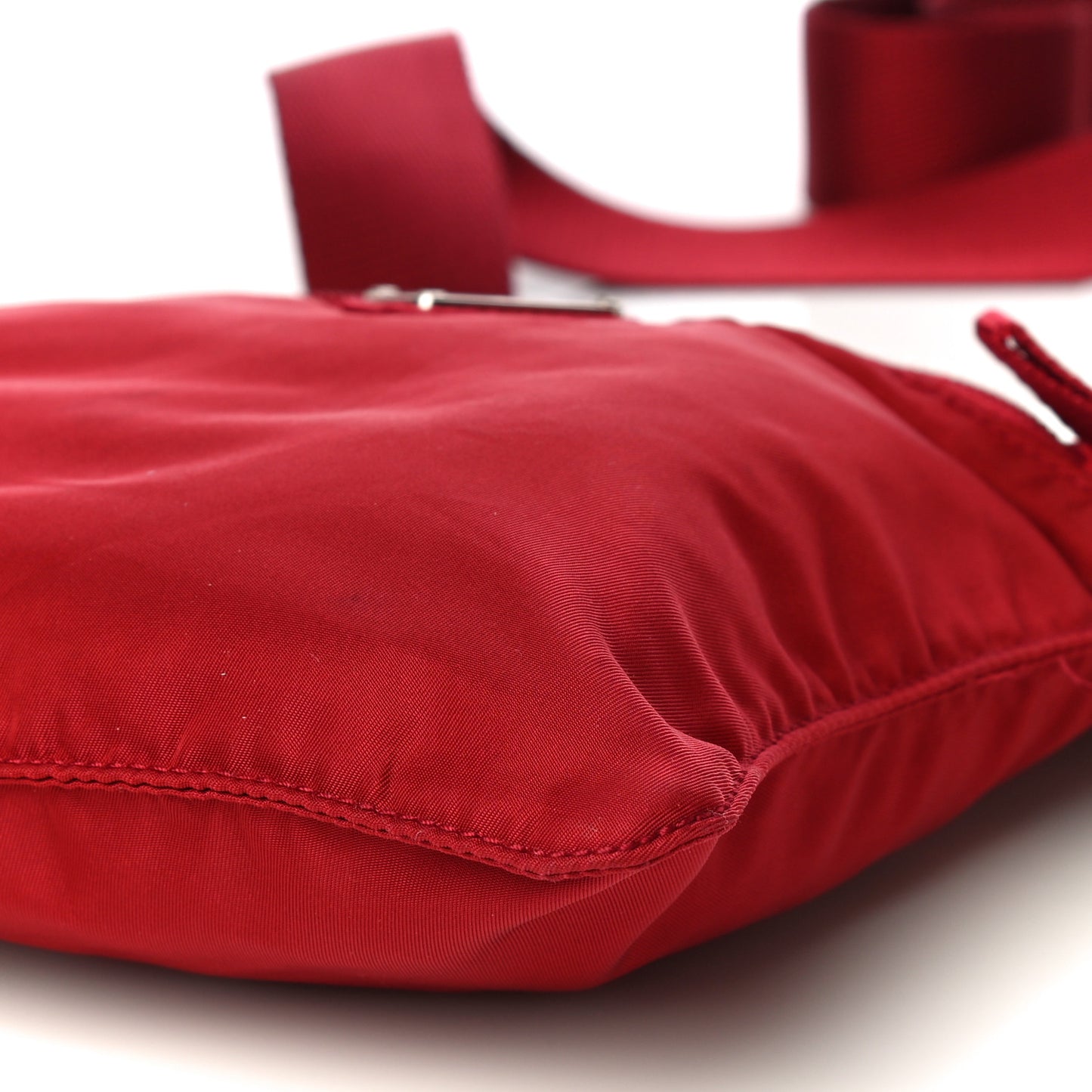 Nylon Small Flat Messenger Bag Cherry