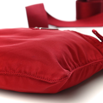 Prada Nylon Small Flat Messenger Bag Cherry 9 of 9