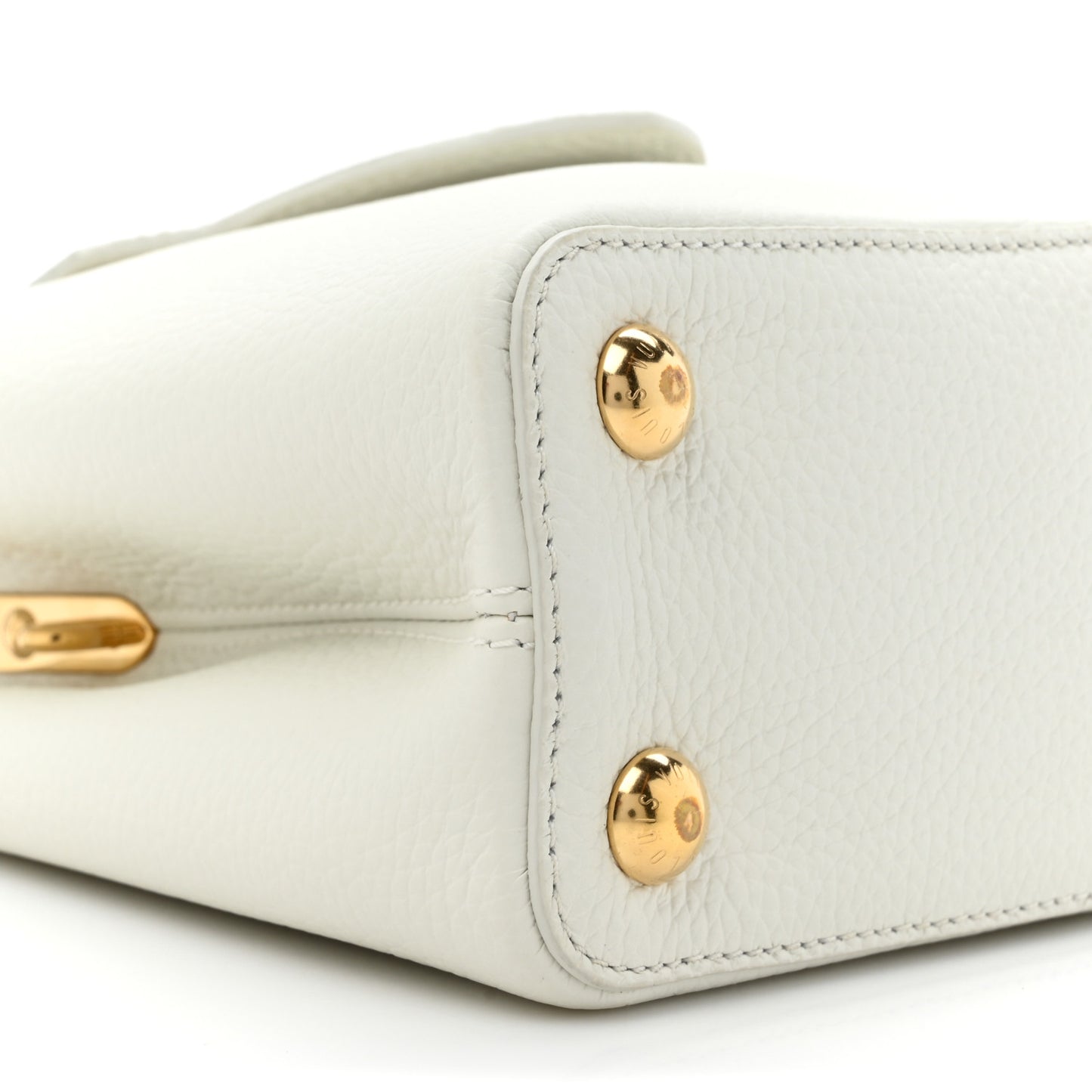 Taurillon Lambskin Calfskin Capucines BB Snow White