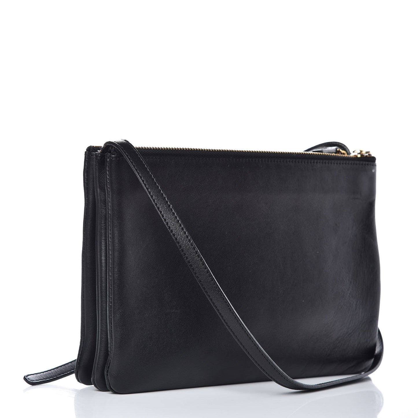 Lambskin Large Trio Crossbody Bag Black