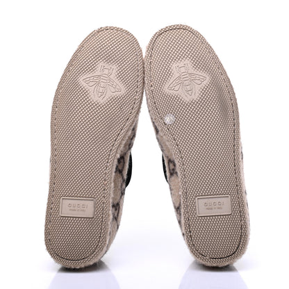 Gucci Covered Wool GG Monogram Womens Fria Horsebit Loafers 38.5 Beige Ebony Black Butterscotch 6 of 11