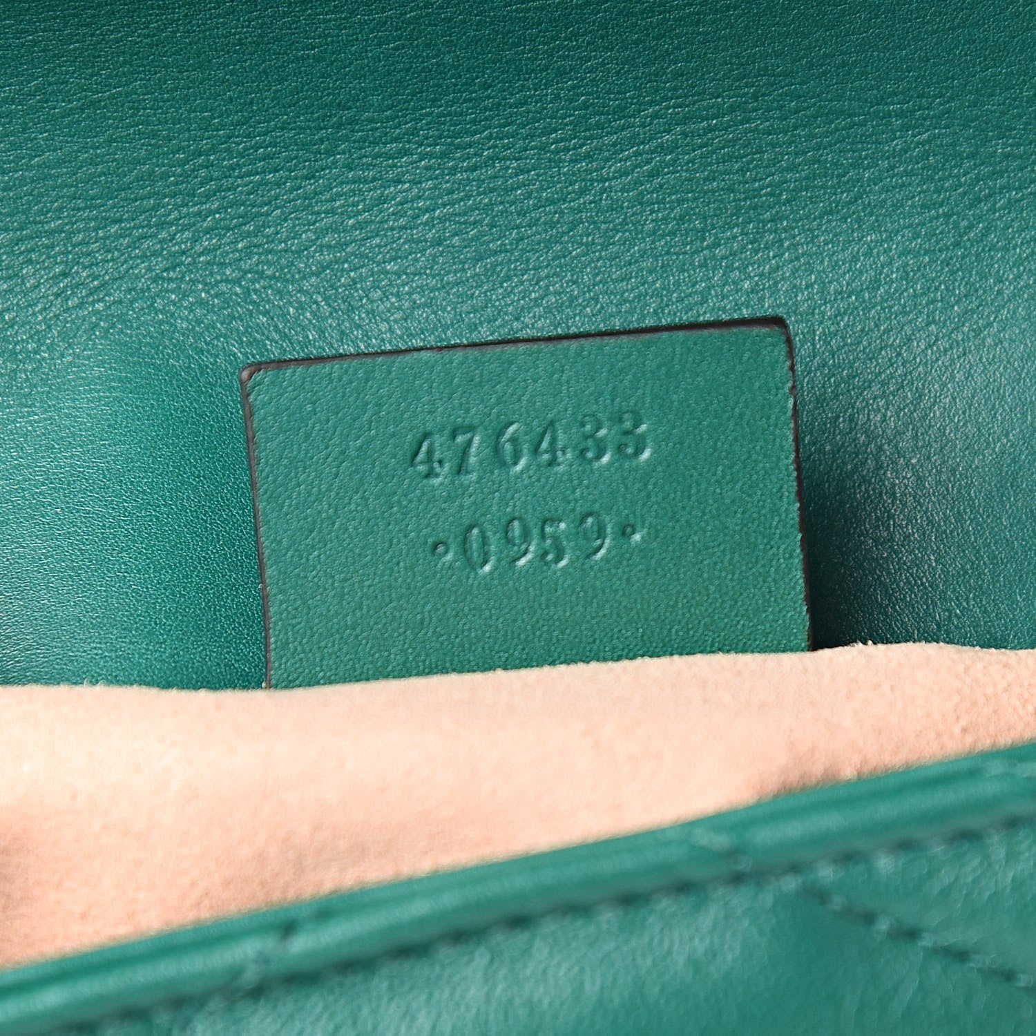 Gucci Calfskin Matelasse Super Mini GG Marmont Shoulder Bag Emerald Green 7 of 11