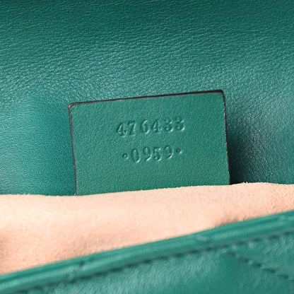 Gucci Calfskin Matelasse Super Mini GG Marmont Shoulder Bag Emerald Green 7 of 11