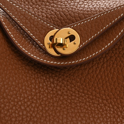 Hermes Taurillon Clemence Mini Lindy 20 Gold 8 of 12