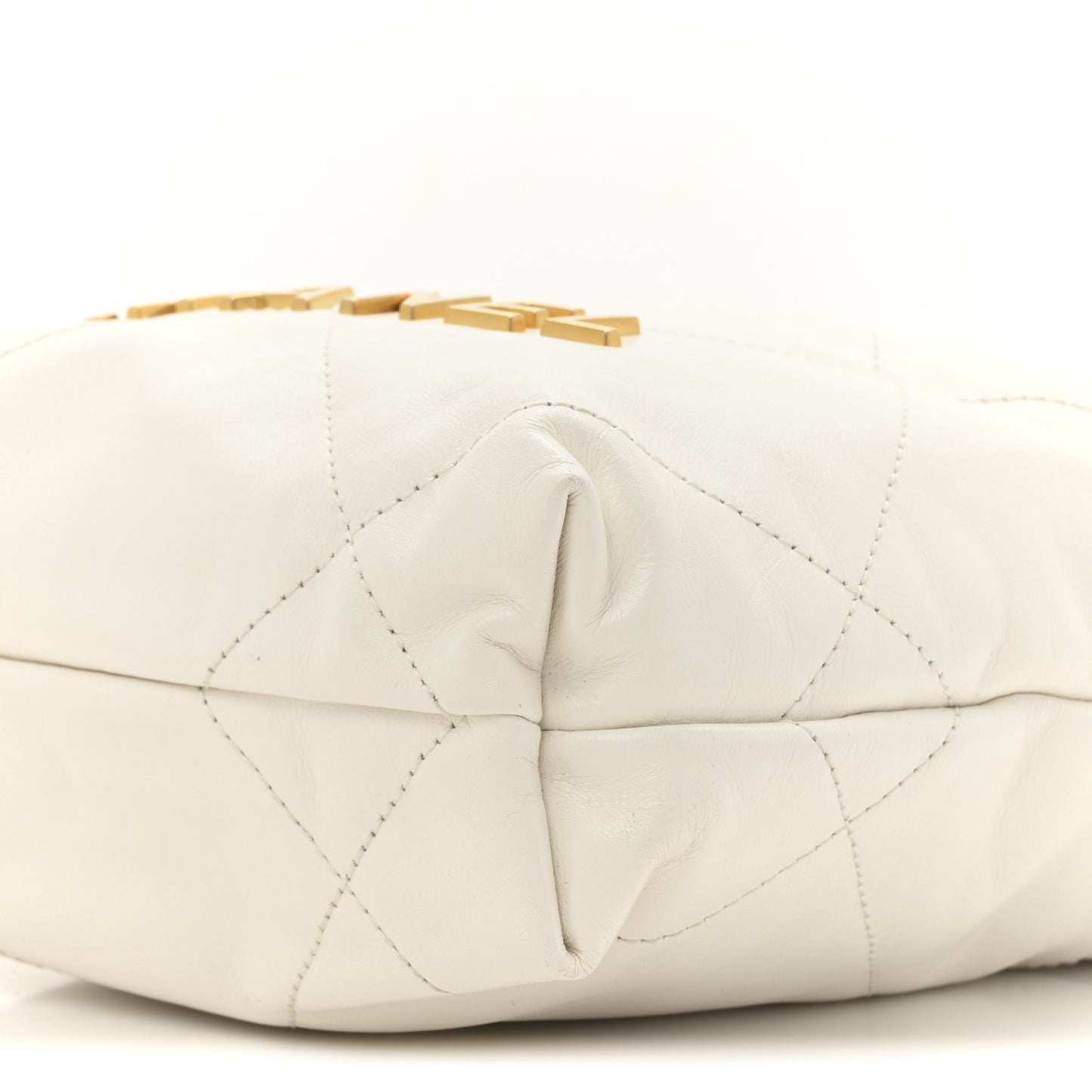 Shiny Calfskin Quilted Mini Chanel 22 White