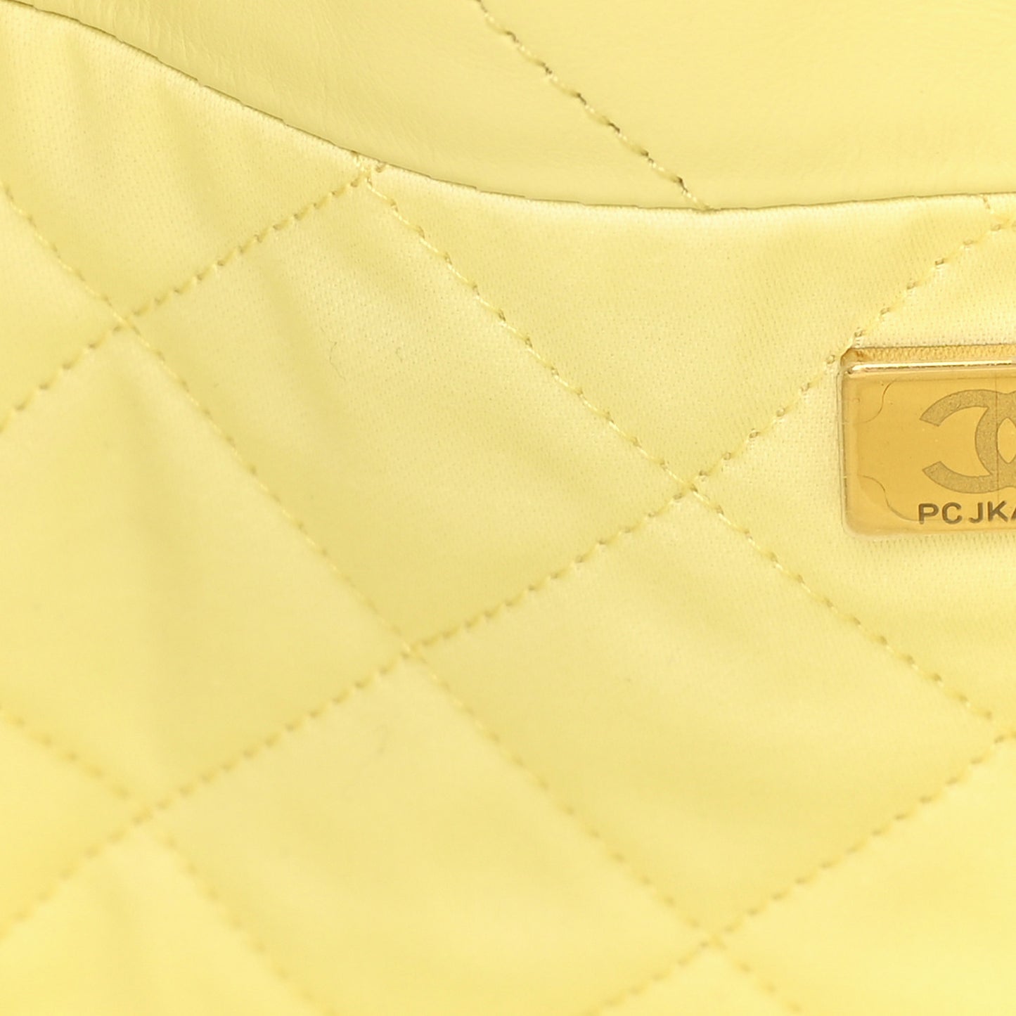Shiny Calfskin Quilted Small Chanel 22 Light Yellow