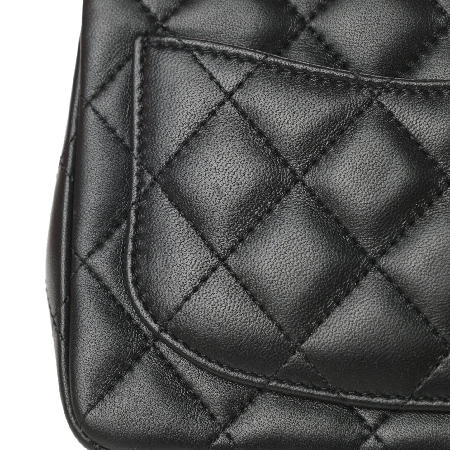 Lambskin Quilted Mini Square Flap Black
