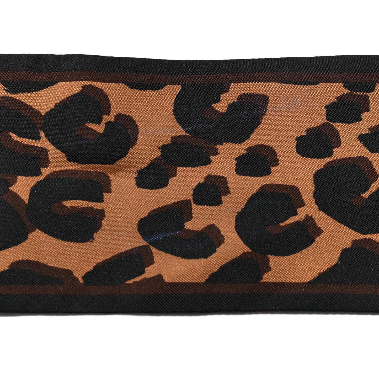Silk Leopard Bandeau Scarf Marron