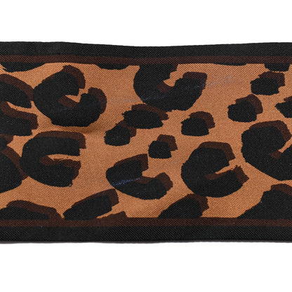 Louis Vuitton Silk Leopard Bandeau Scarf Marron 5 of 5
