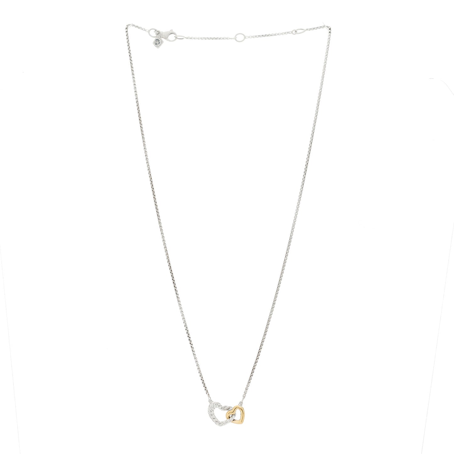 Sterling Silver 18K Yellow Gold Belmont Heart Pendant Necklace