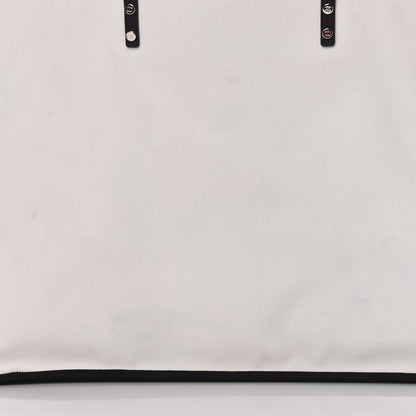 Chanel Canvas Calfskin Large Let's Demonstrate Tote White Black 14 of 18